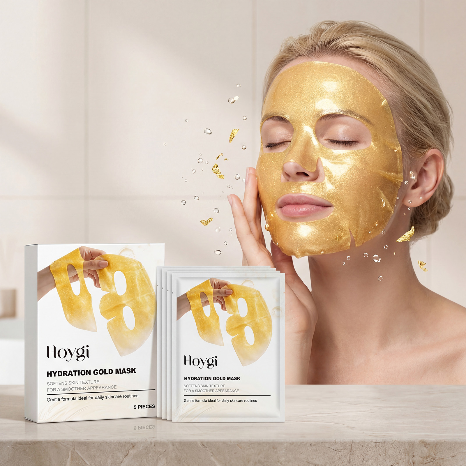 Luxury Gold Skincare - 24K Gold Face Mask Niacinamide Hydrolyzed