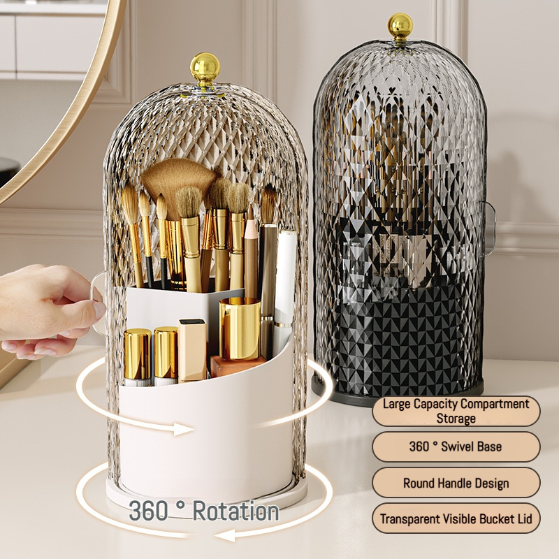 Luxury Skincare And Makeup Brands - Portable 360° Rotating Cosmetic Organizer Transparent