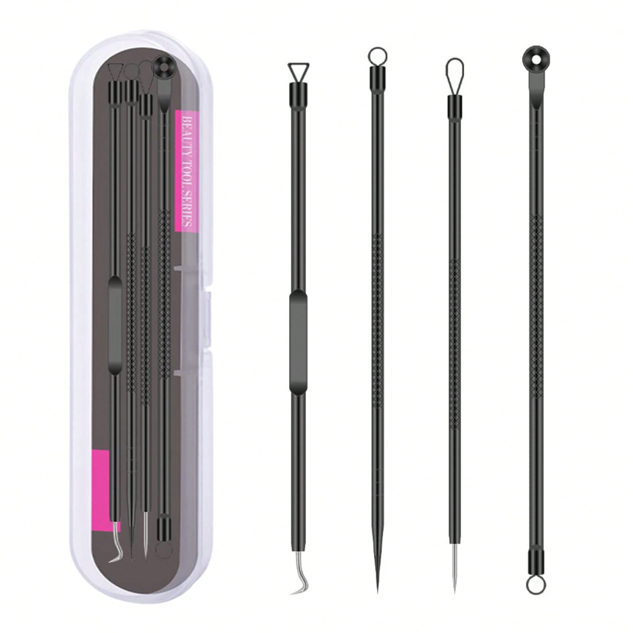 Luxury Skincare Acne - 4-piece stainless steel comedone extractor set,