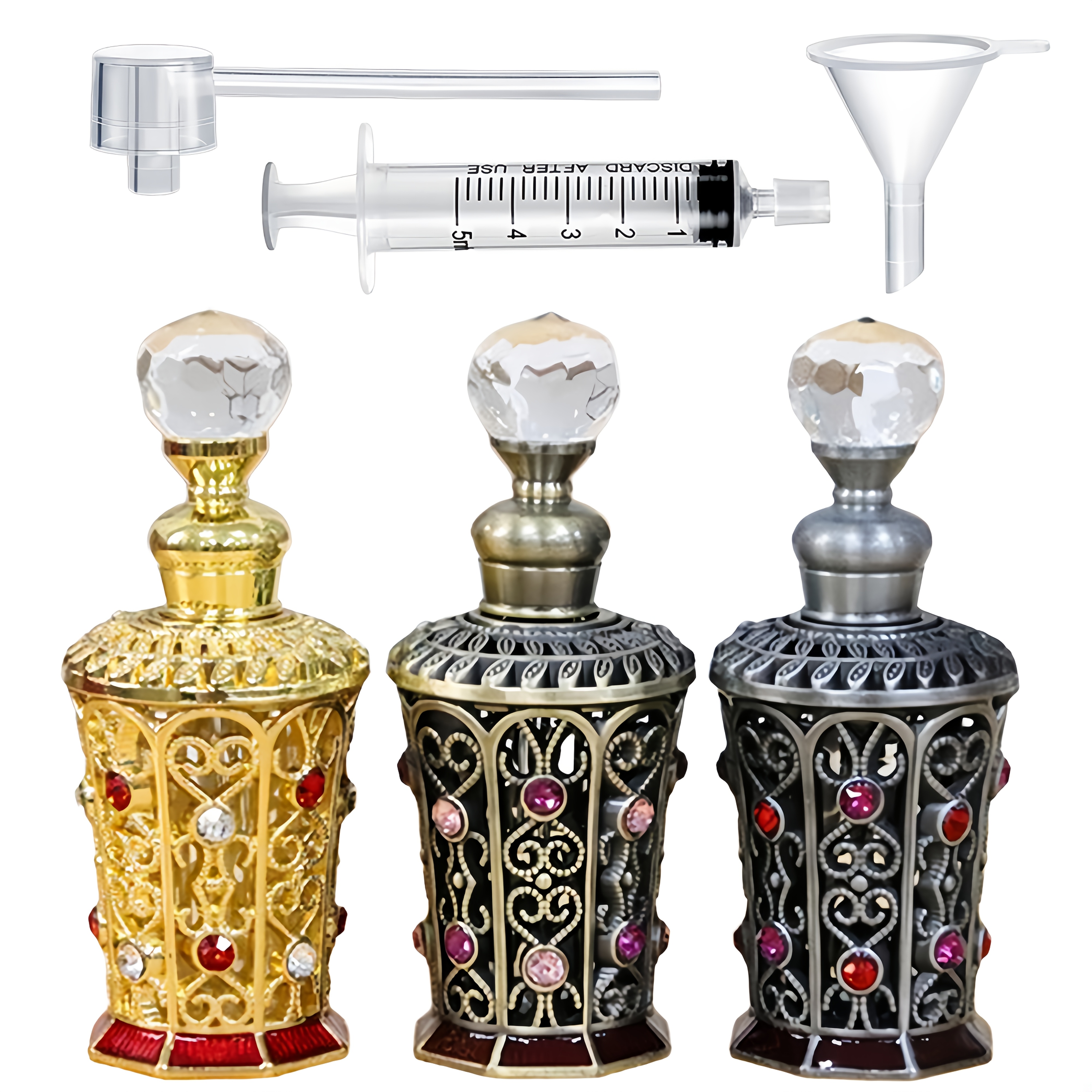 Luxury Skincare Essential - A Set of Vintage-Style Dispensing Bottles,
