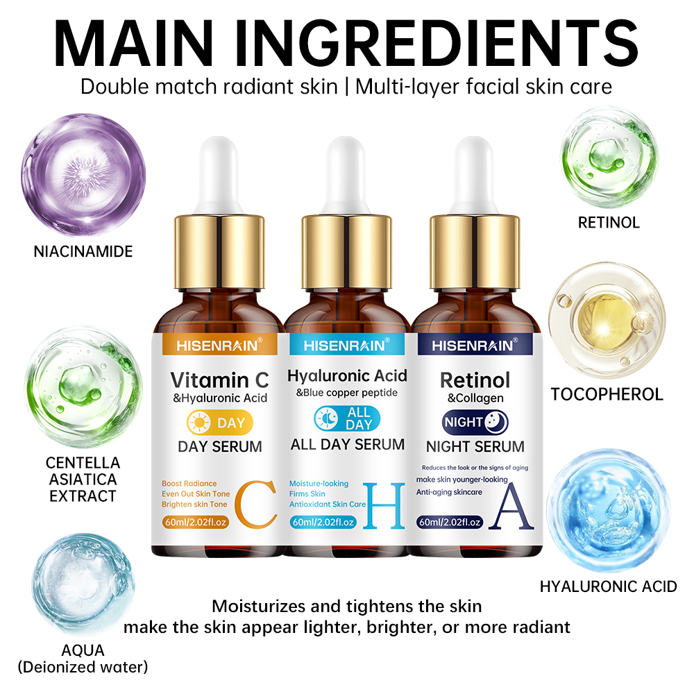 HISENRAIN Vitamin C + Retinol  - Growth Factor Serum ulasan dan harga