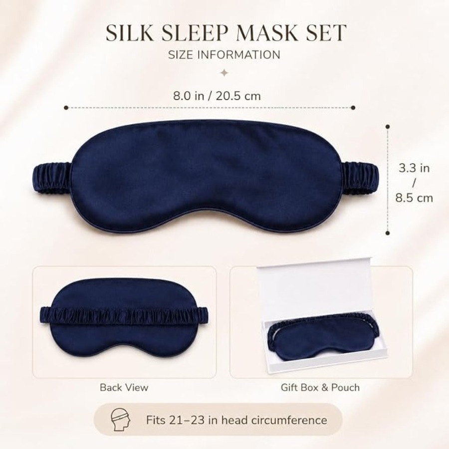 Silk Sleep Mask Light Blocking - Luxury Skincare Anti Aging ulasan dan harga