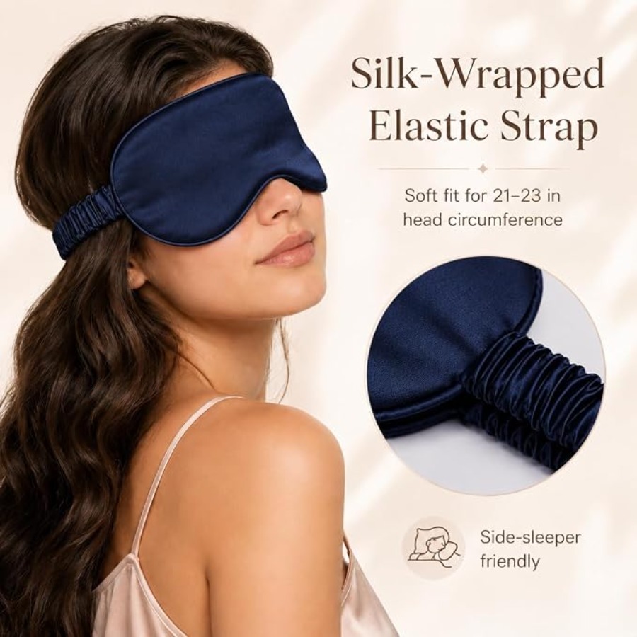 Silk Sleep Mask Light Blocking - Luxury Skincare Anti Aging ulasan dan harga