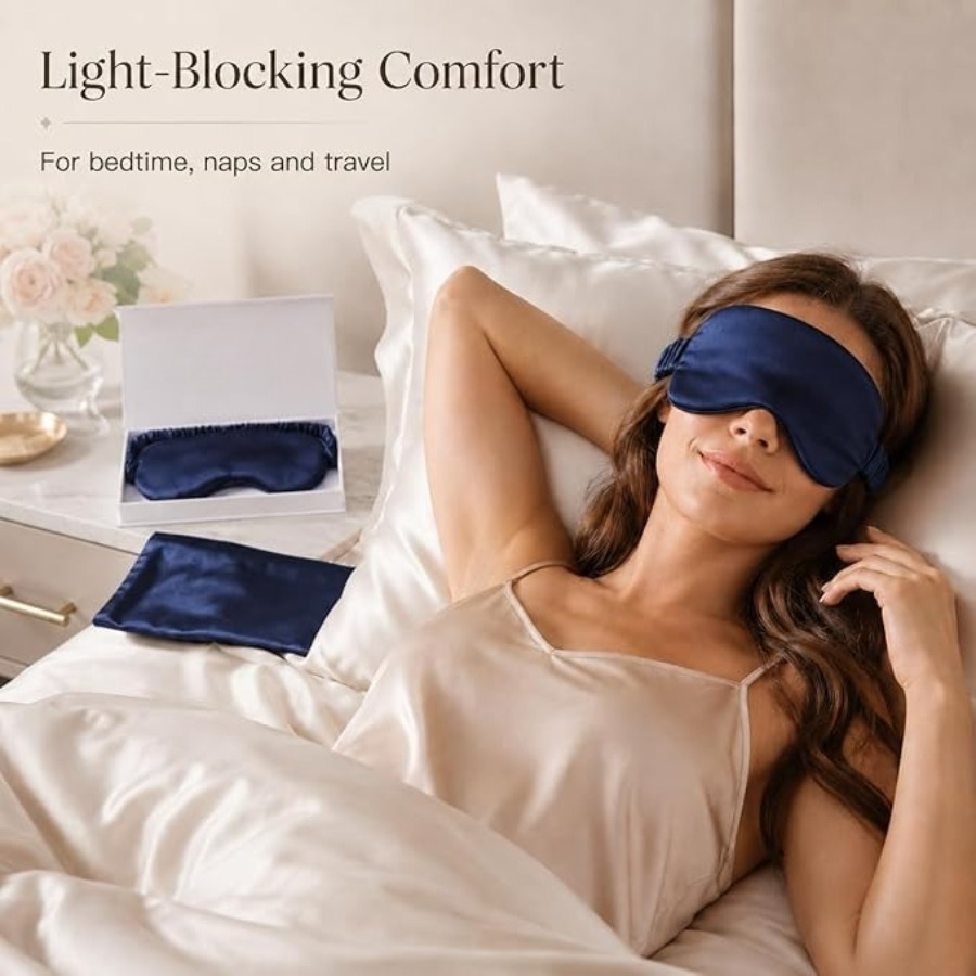 Silk Sleep Mask Light Blocking - Luxury Skincare Anti Aging ulasan dan harga