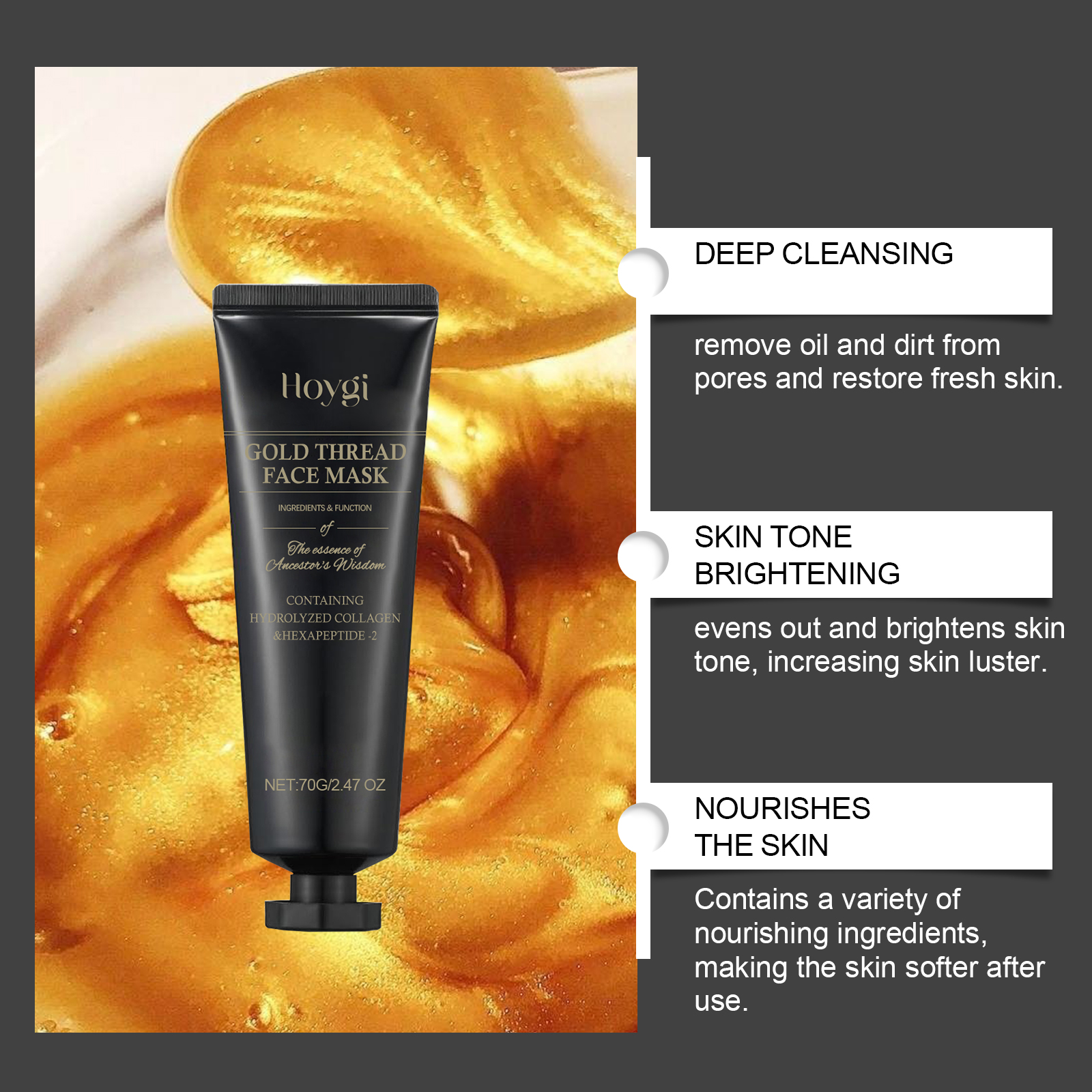 HOYGI 24K Gold Peeling Face Ma - Luxury Gold Skincare ulasan dan harga