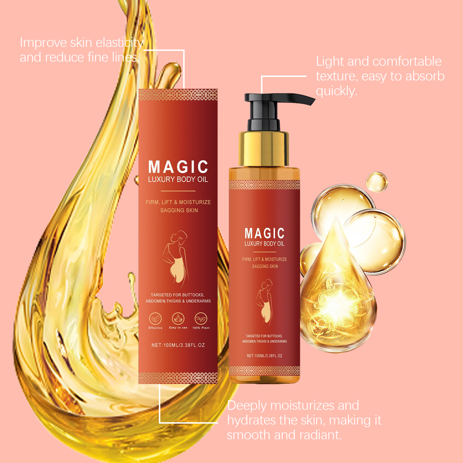 Magic Luxury Body Oil Moisturi - Luxury Rose Skincare ulasan dan harga